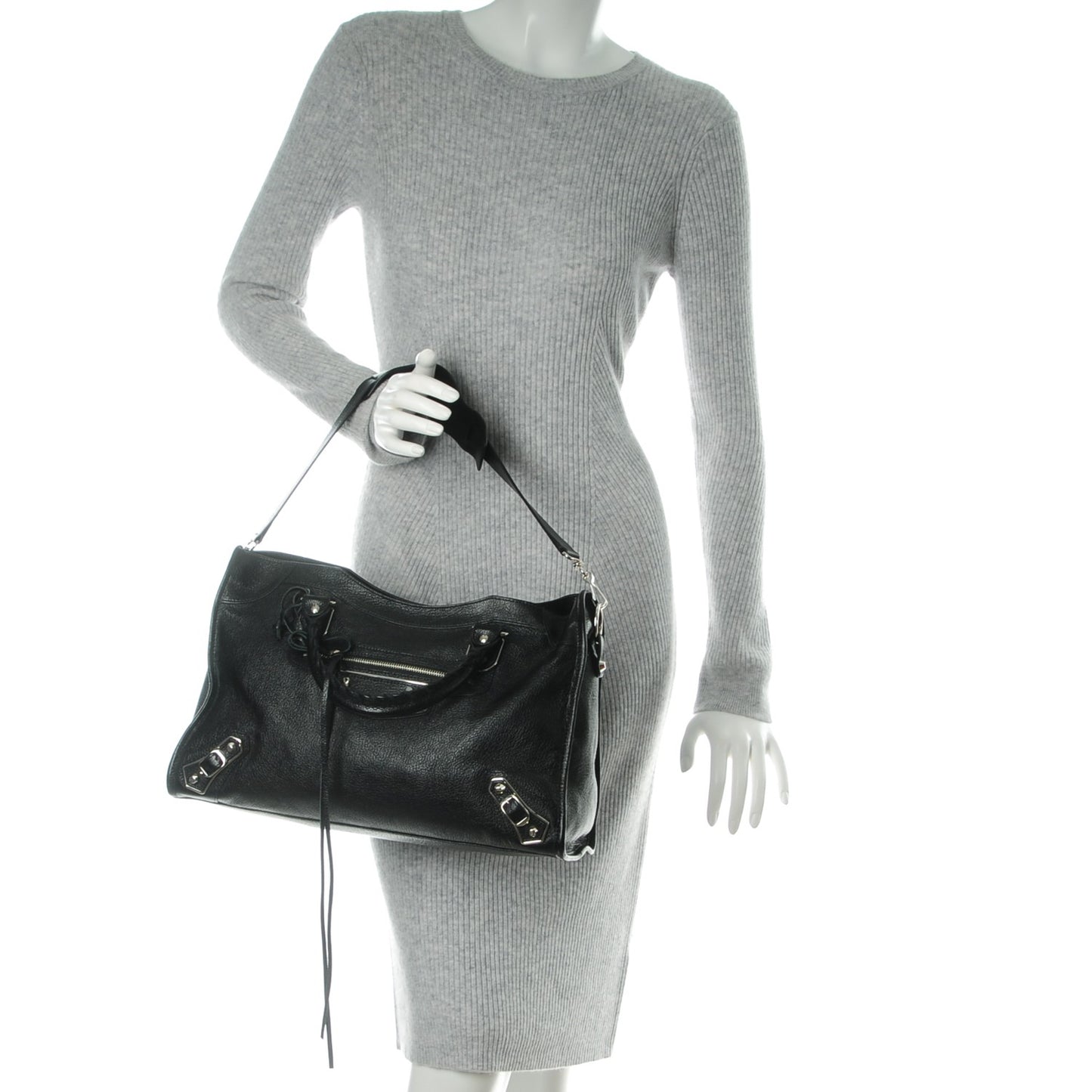 Chevre Silver Metallic Edge City Black