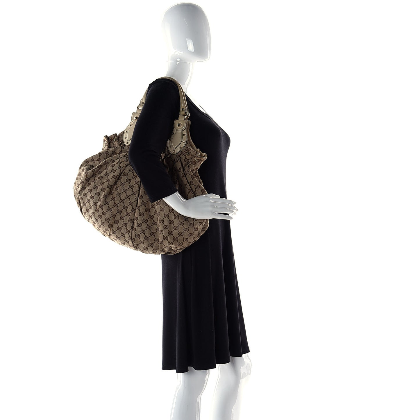 Monogram Studded Pelham Tote Off White