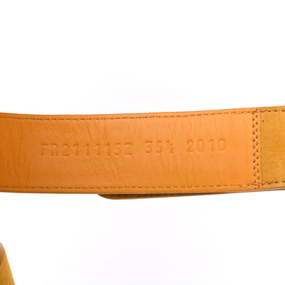 Hermes Suede Goatskin Womens Chypre Sandals 35.5 Jaune Mimosa 8 of 8