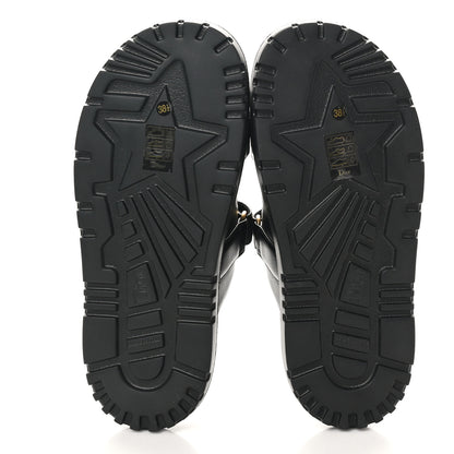 Christian Dior Lambskin Dioract 10mm Slide Sandals 38.5 Black 6 of 9