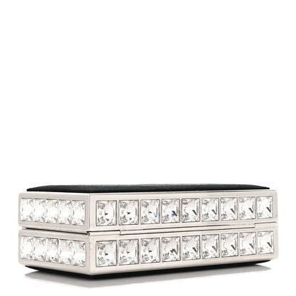 Judith Leiber Crystal Trim Satin Evening Bag Clutch Black 5 of 11