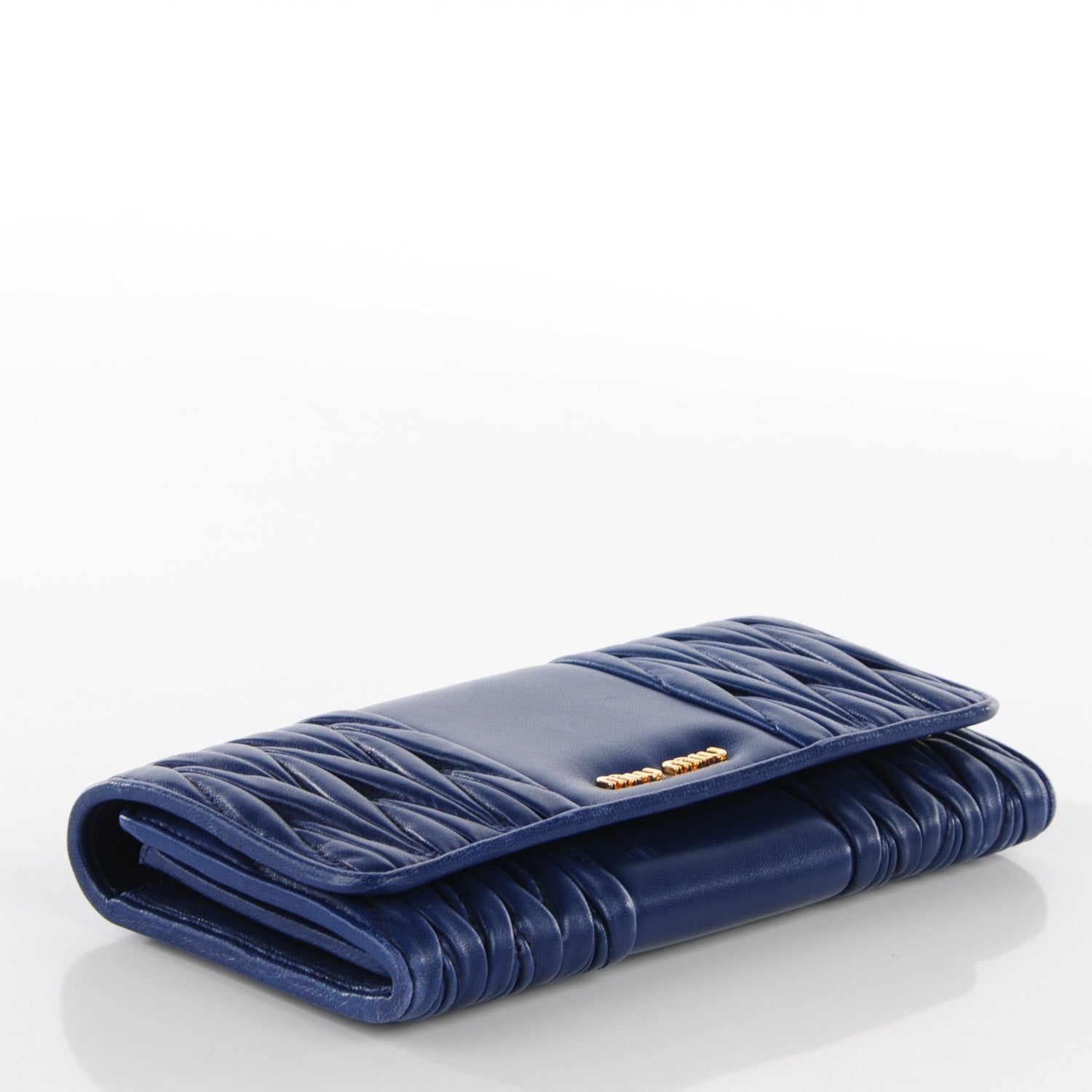Miu Miu Nappa Matelasse Flap Wallet Inchiostro 4 of 9
