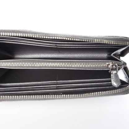 Prada Saffiano Metal Zip Around Wallet Argento 5 of 7