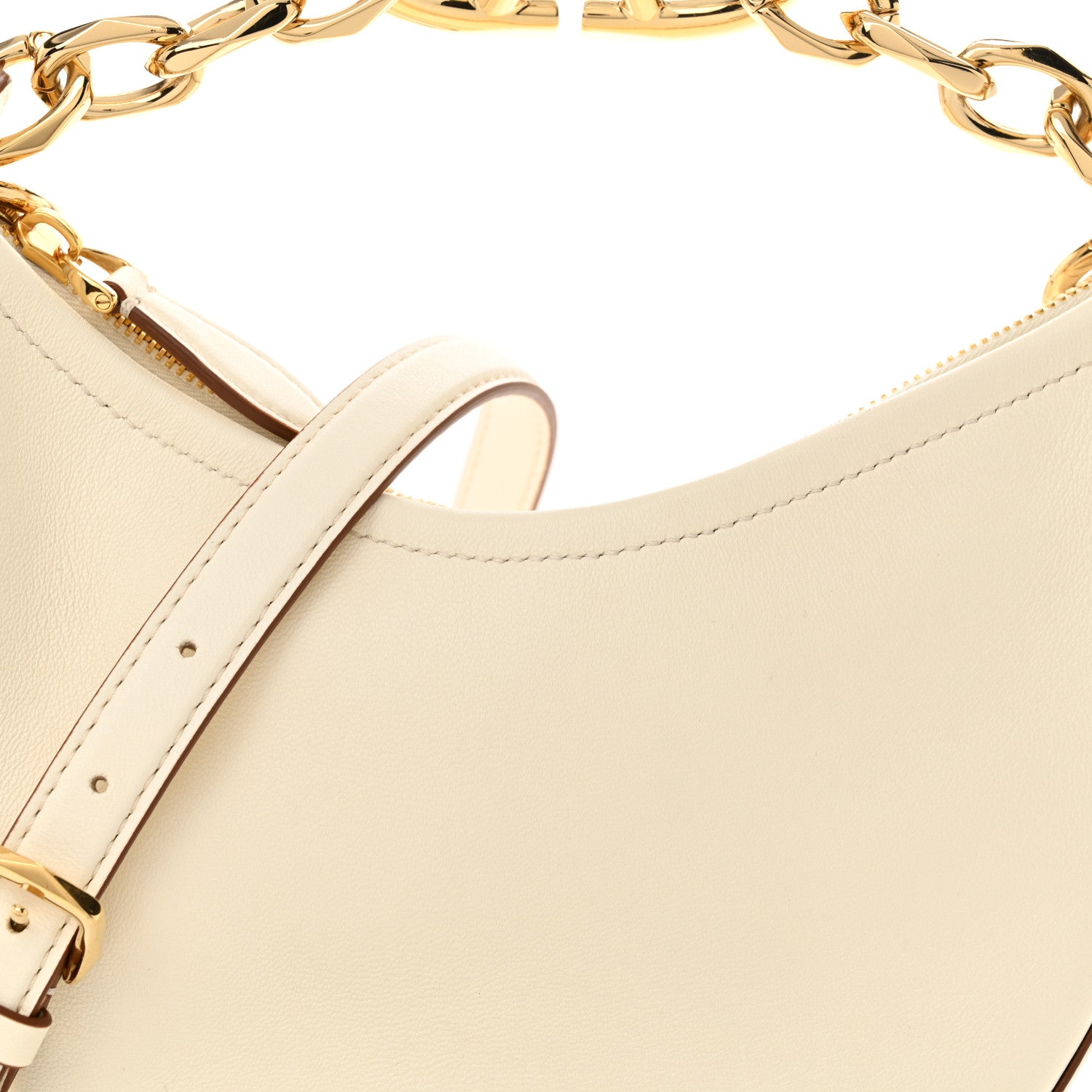 Valentino Garavani Nappa Mini Vlogo Moon Hobo Bag Ivory 8 of 10