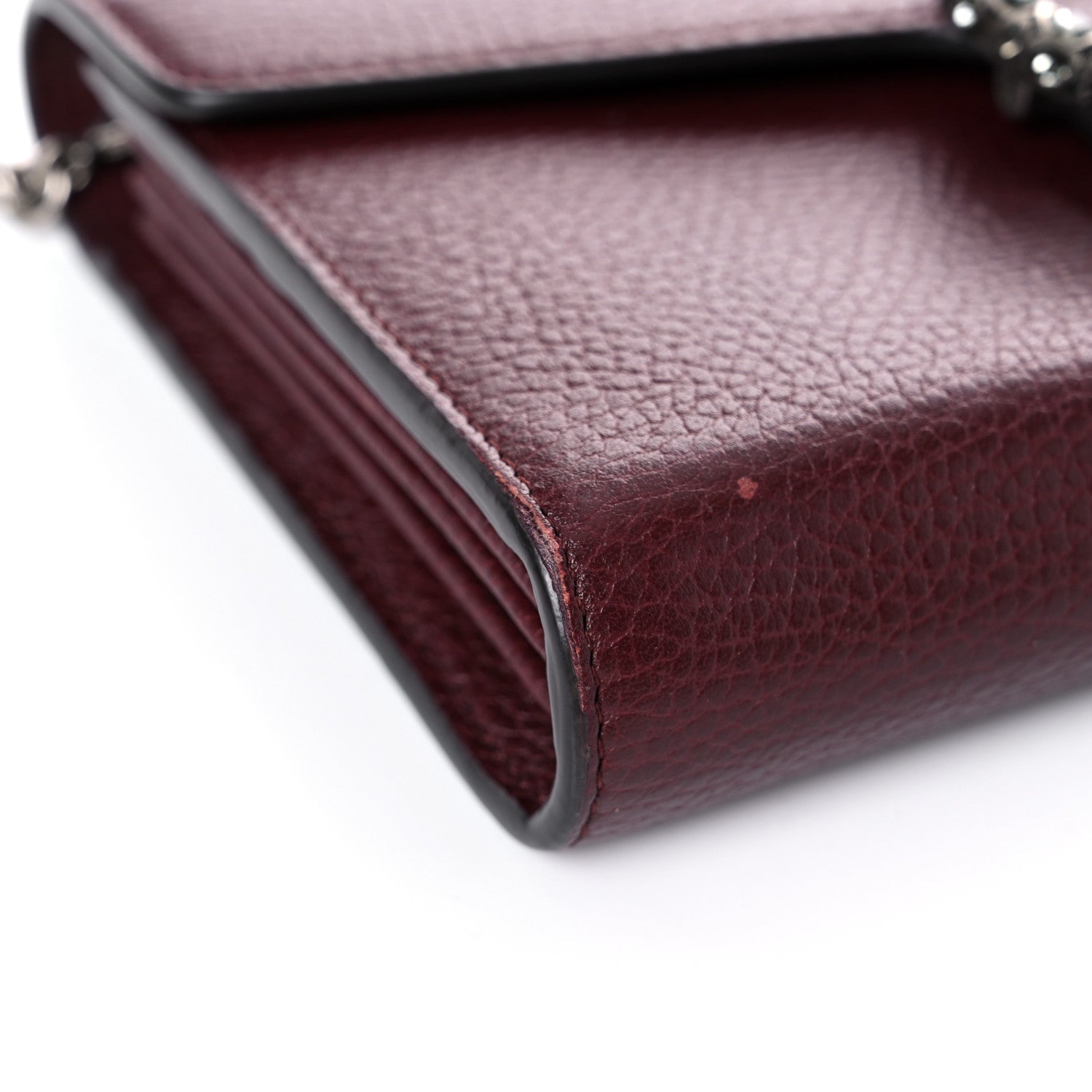 Gucci Dollar Calfskin Crystal Mini Dionysus Chain Wallet Vintage Bordeaux 8 of 15