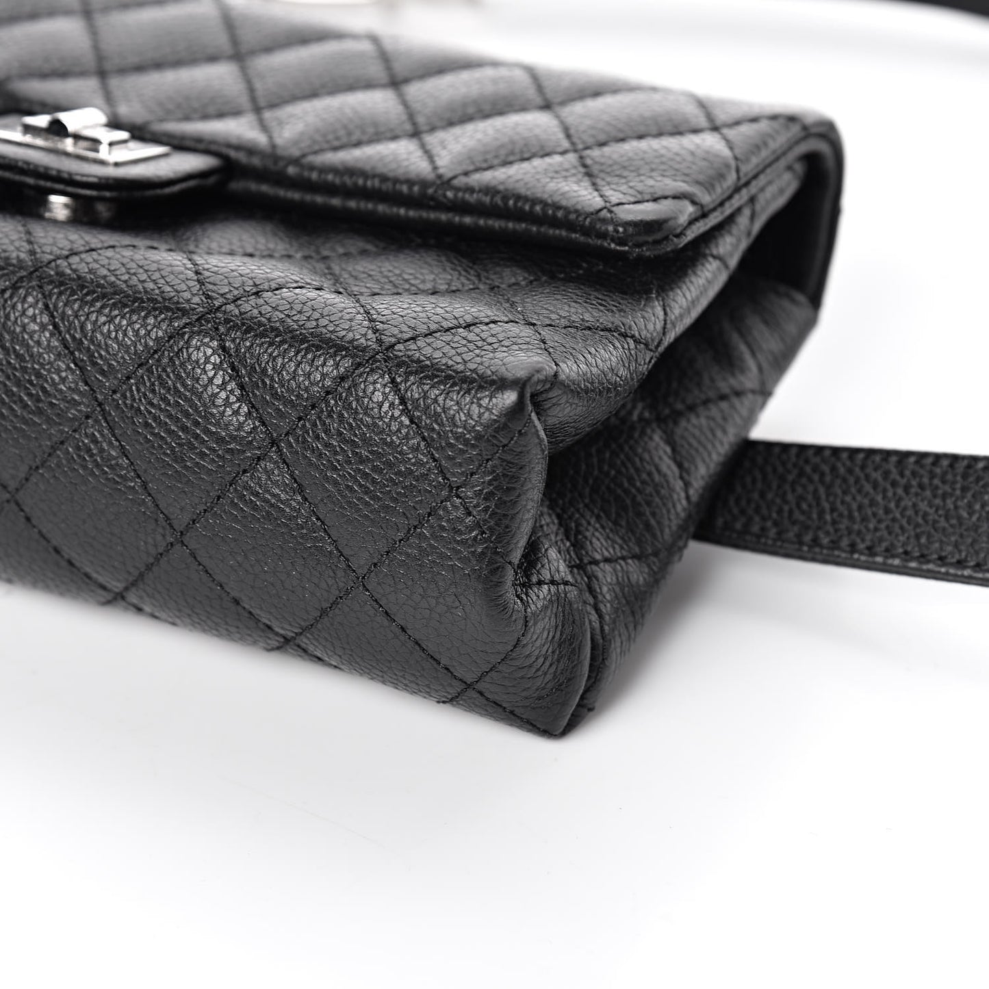 Grained Calfskin Quilted 2.55 Reissue Flap Belt Bag Clutch Black
