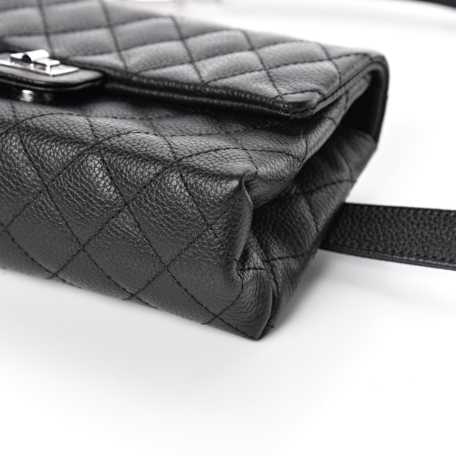 Chanel Grained Calfskin Quilted 2.55 Reissue Flap Belt Bag Clutch Black 8 of 8