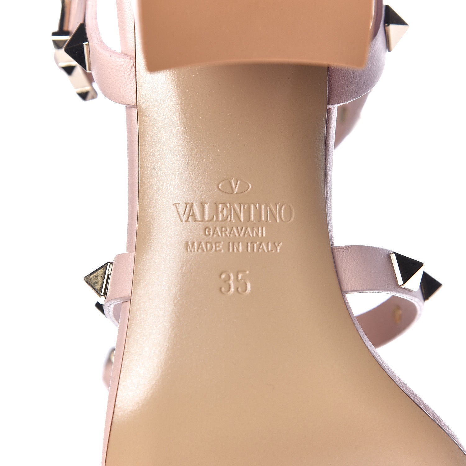 Valentino Garavani Calfskin Rockstud 60mm City Sandals 35 Water Rose 6 of 8