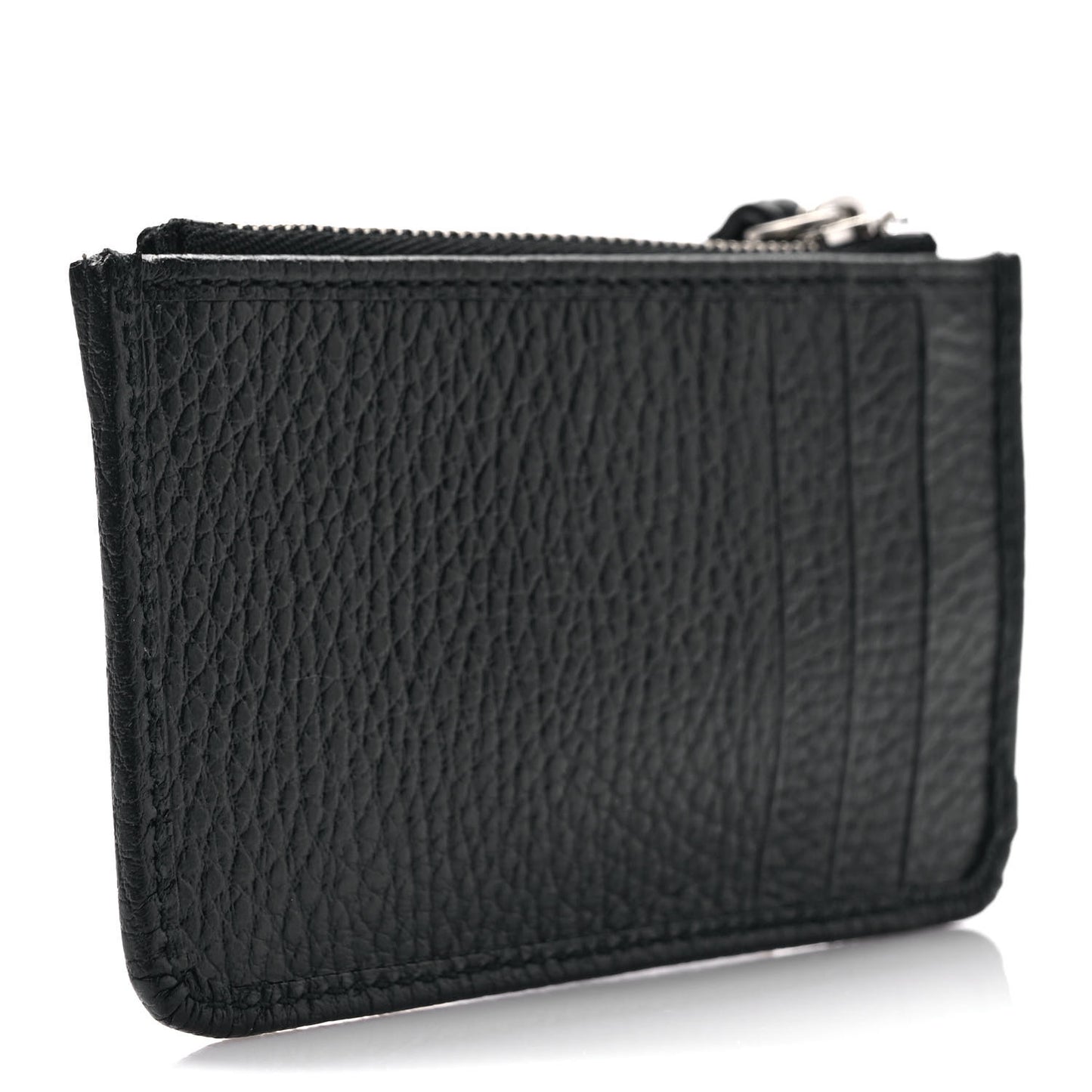 Dollar Calfskin Enamel Monochrome GG Marmont Key Case Card Holder Black