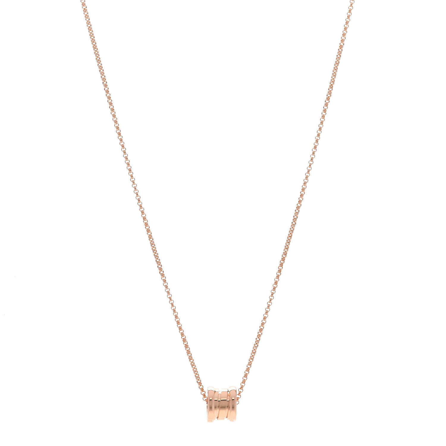 Bulgari 18K Rose Gold Mini B.Zero1 Pendant Necklace 1 of 7