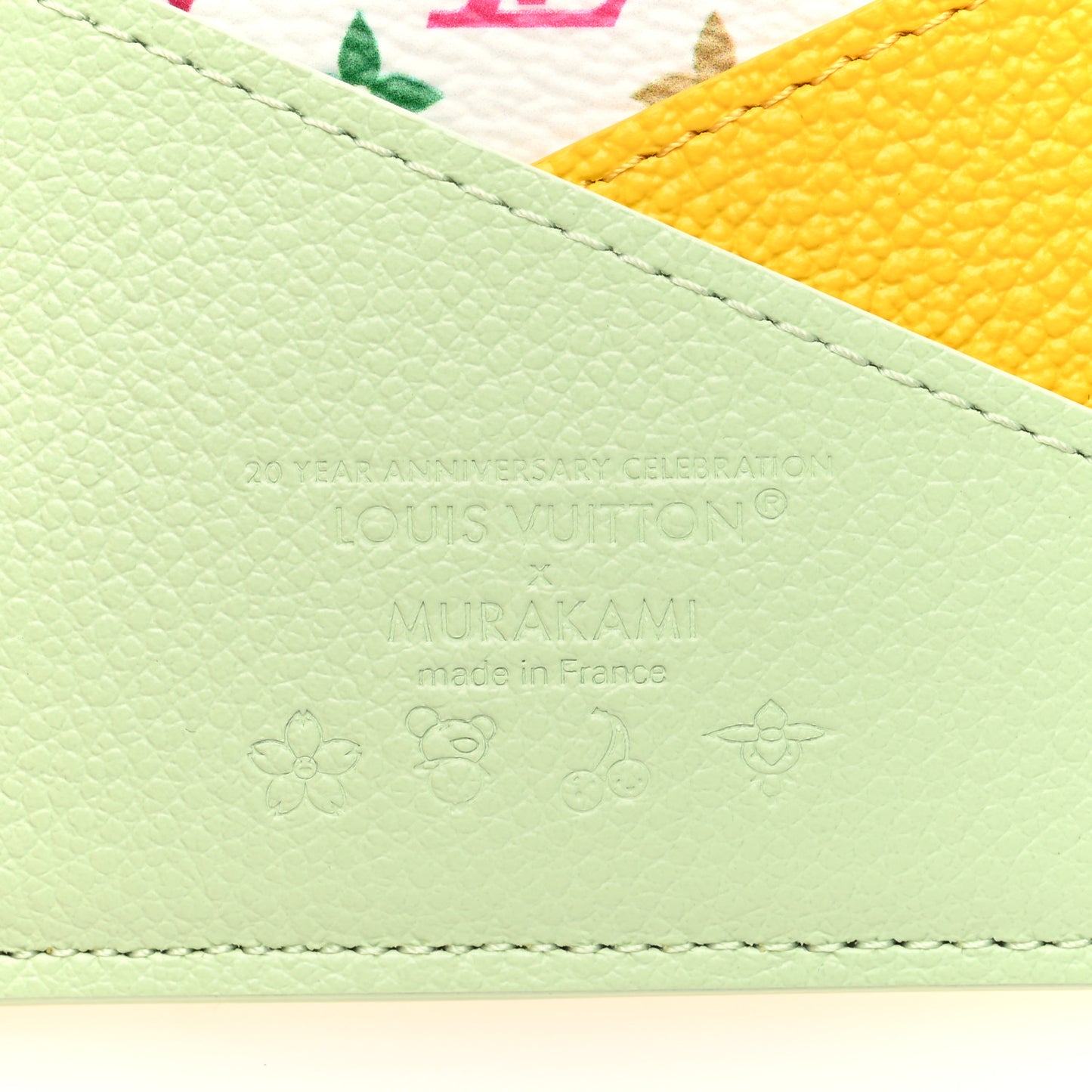 LV X TM Monogram Multicolor Criss-Cross Card Holder Green Tea Gingko Green Tea Gingko Yellow