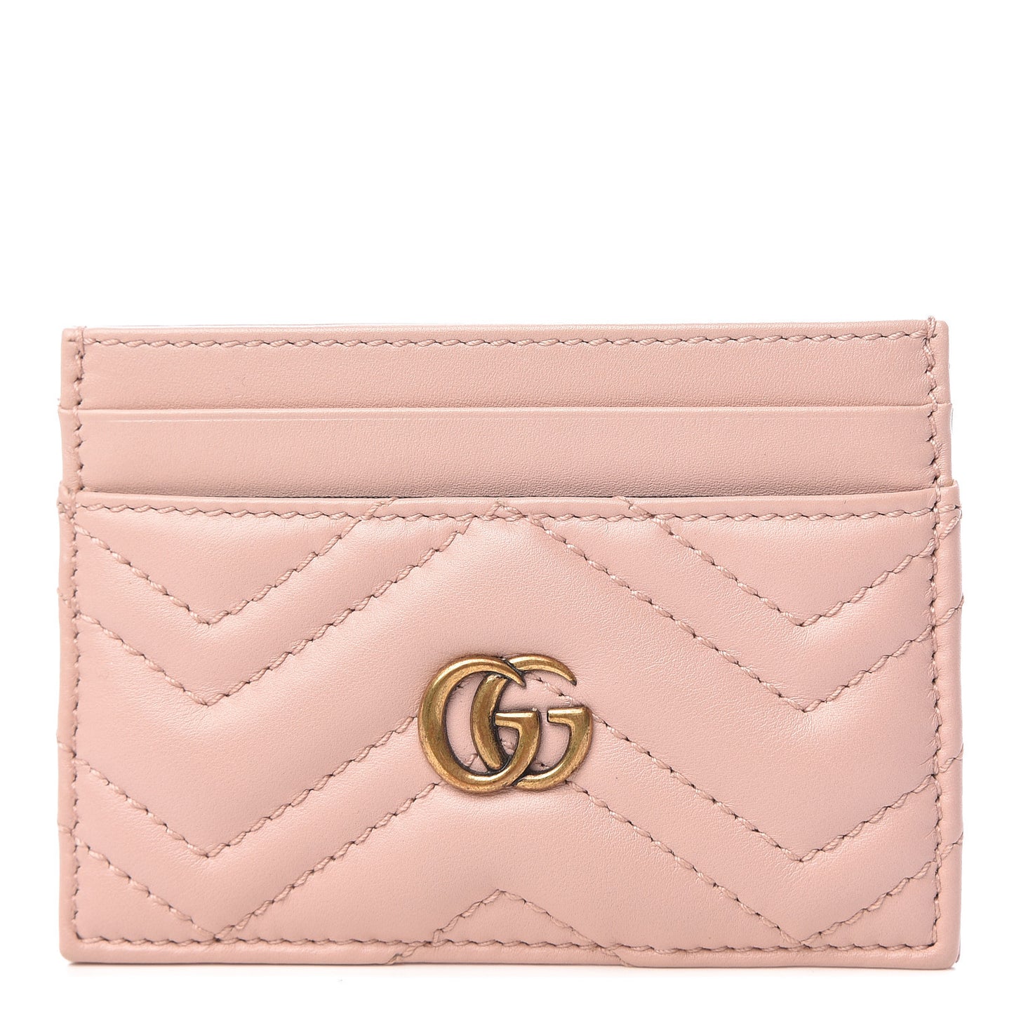 Calfskin Matelasse GG Marmont Card Holder Perfect Pink