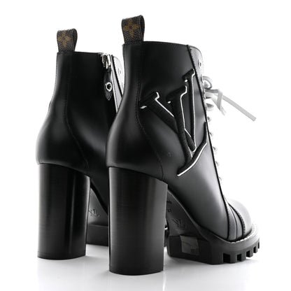 Louis Vuitton LOUIS VUITTON Patent Calfskin Monogram Star Trail Ankle Boots 37 Black 4 of 7