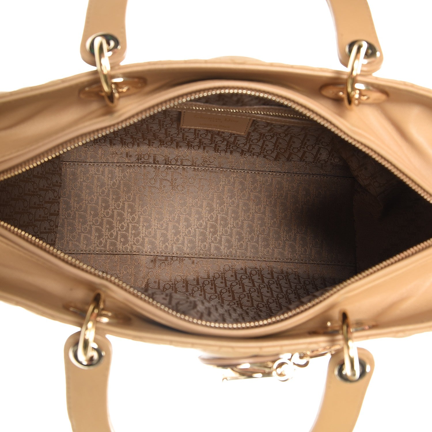 Christian Dior Lambskin Cannage Large Lady Dior Beige 7 of 14