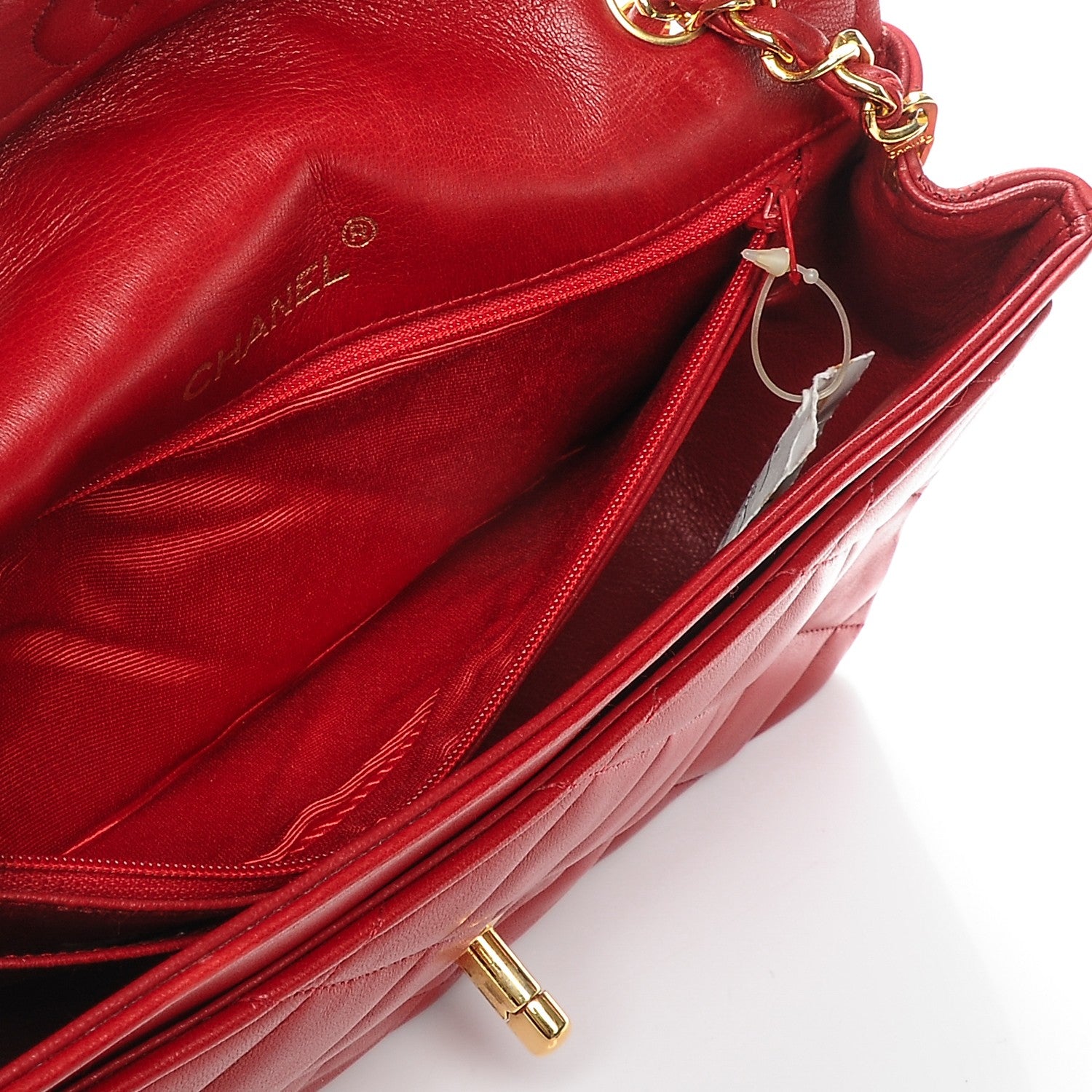 Chanel Lambskin Quilted Medium Single Flap Red 7 of 10