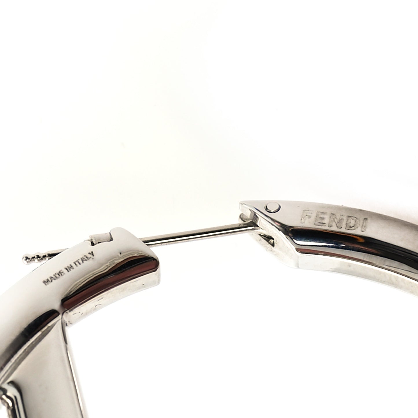 Metal FF Hoop Earrings Gold Silver