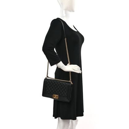 Chanel Caviar Quilted Medium Boy Flap Black 2 of 9