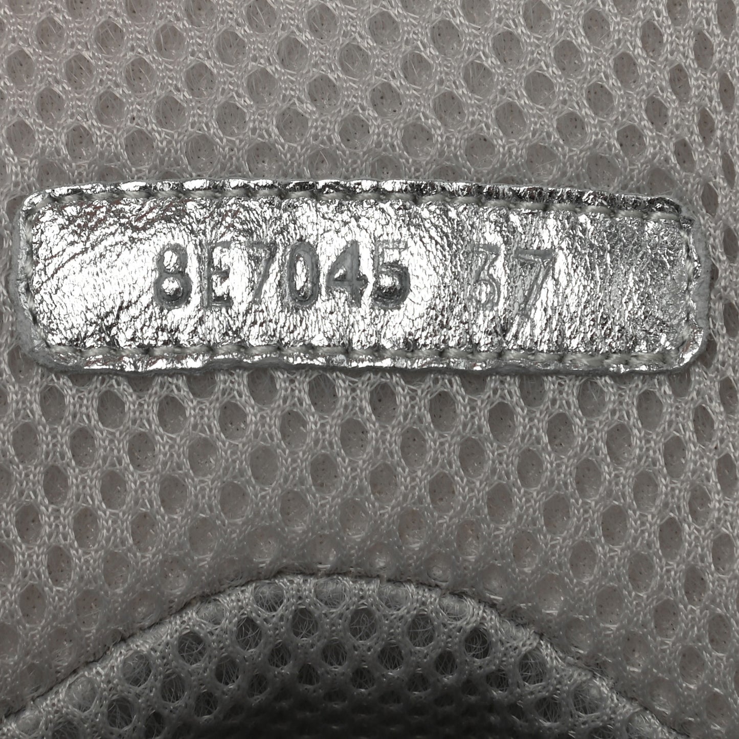 X NICKI MINAJ Metallic Nappa Macro FF Embossed Prints On High Top Sneakers 37 Silver