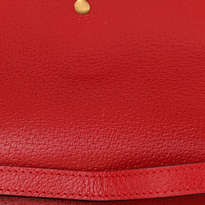 Gucci Calfskin Bamboo Web Medium Falena Moth Top Handle Bag Hibiscus Red 8 of 12