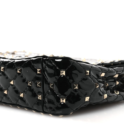 Valentino Garavani Patent Medium Rockstud Spike Shoulder Bag Black 9 of 10