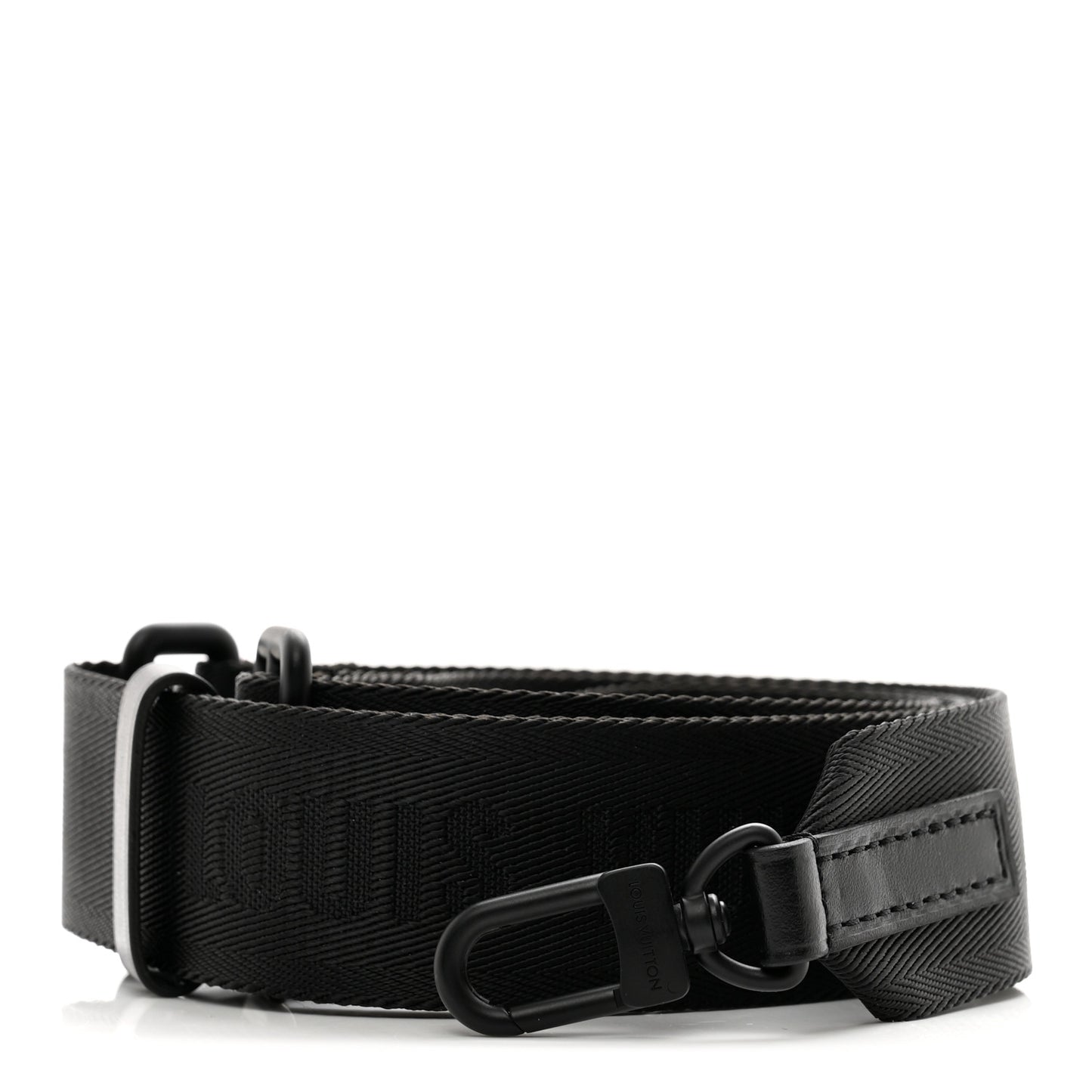 Jacquard Canvas Keepall Bandouliere Adjustable Shoulder Strap Black