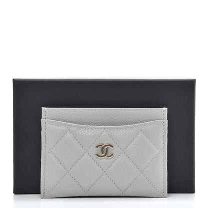 Chanel Caviar Quilted Card Holder Grey 9 of 9