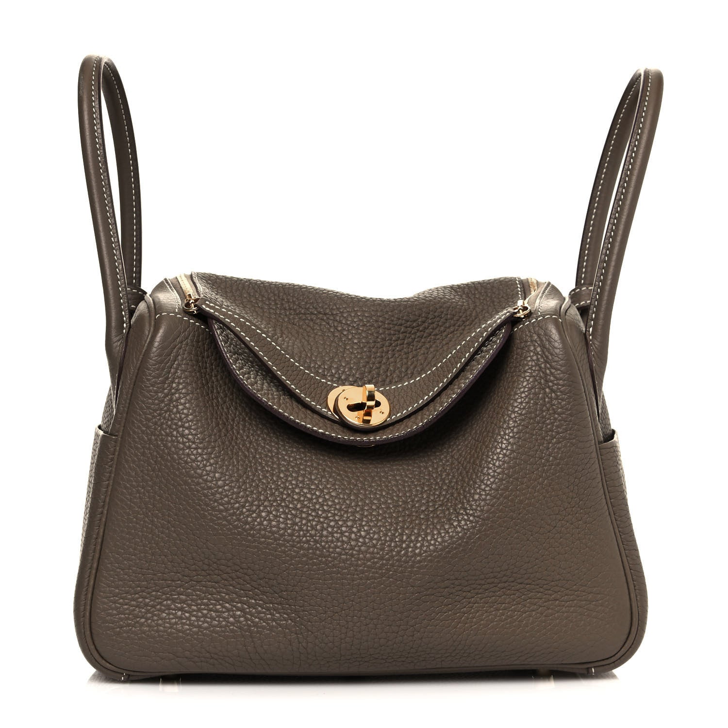 Hermes Taurillon Clemence Lindy 26 Etoupe 1 of 14