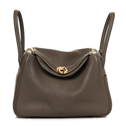 Hermes Taurillon Clemence Lindy 26 Etoupe 1 of 14