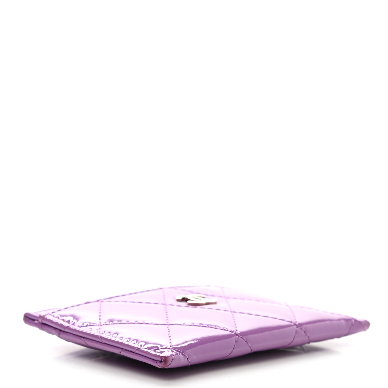 Chanel Patent Quilted Card Holder Purple 4 of 9