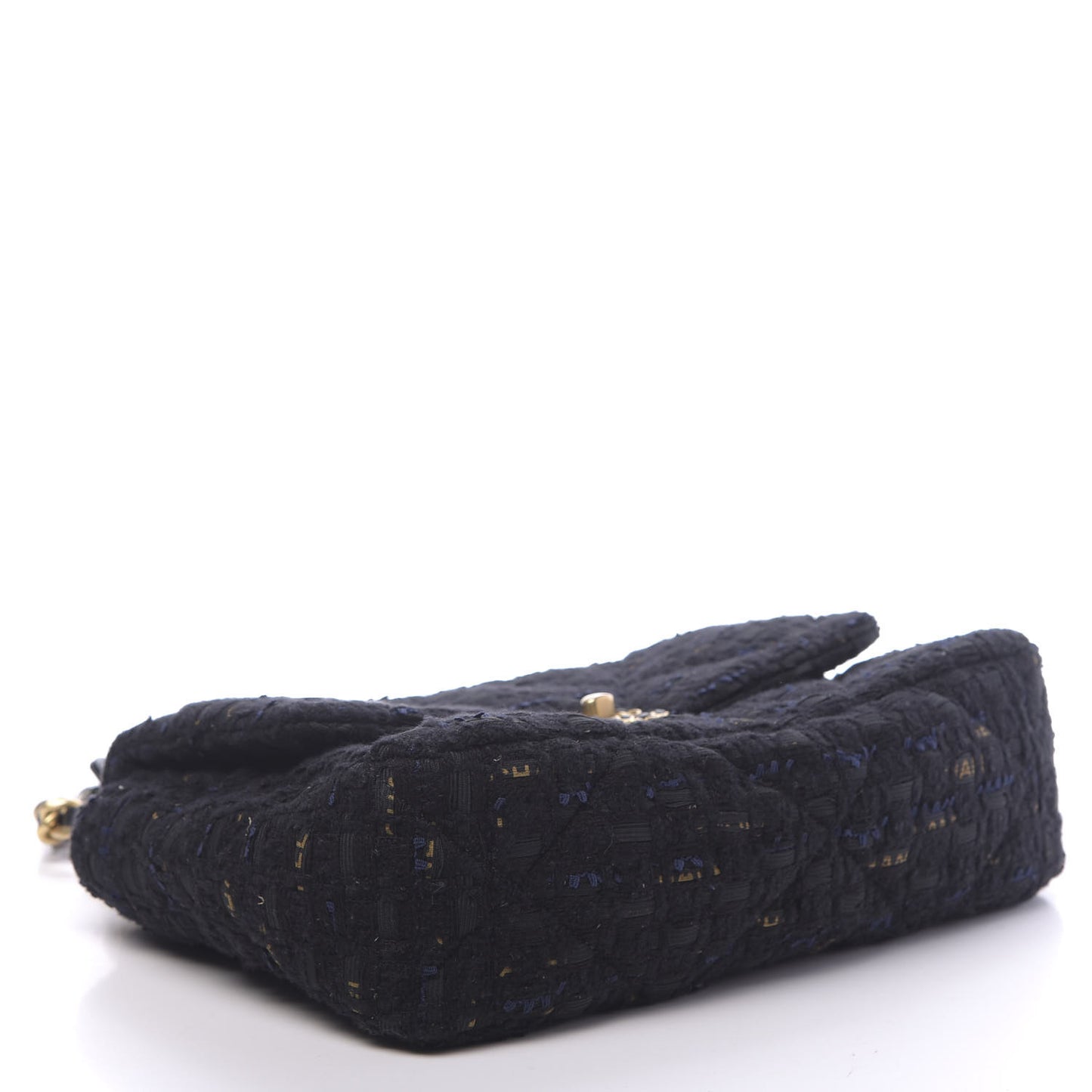 Tweed Quilted Large Chanel 19 Flap Black Navy Gold