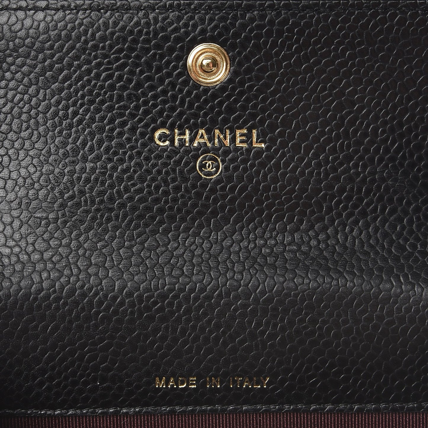 Caviar Quilted Flap Card Holder Black