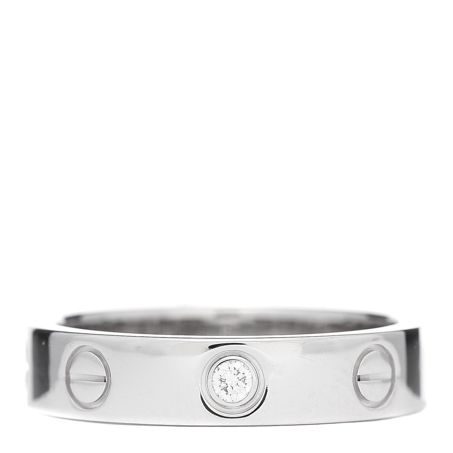 18K White Gold Diamond 4mm LOVE Wedding Band Ring 49 5