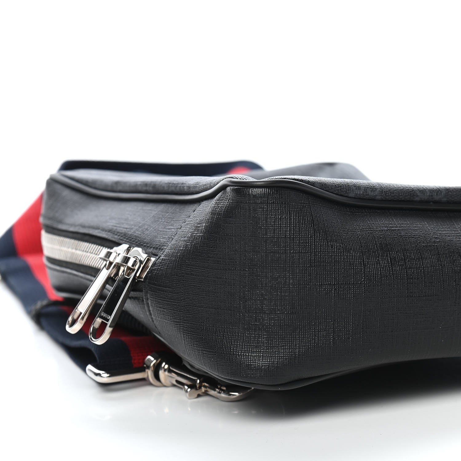 Gucci GG Supreme Monogram Web Belt Bag Black Grey 8 of 9