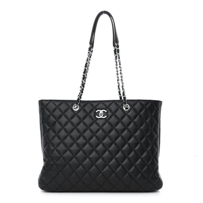 Chanel Calfskin Quilted Large Turn Lock Shopping Tote Black 1 of 11