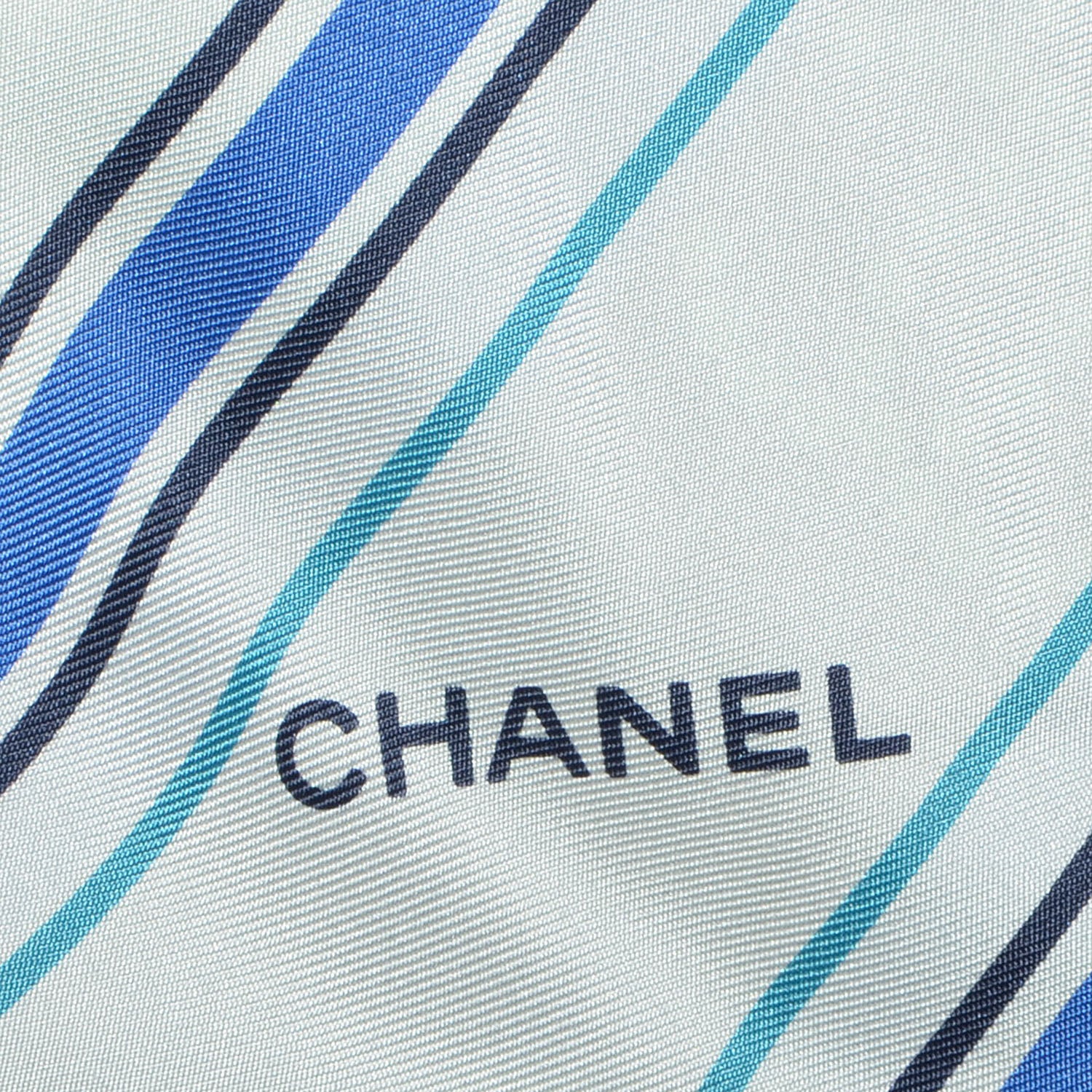 Chanel Silk Pearl CC N°5 Scarf Blue 4 of 7