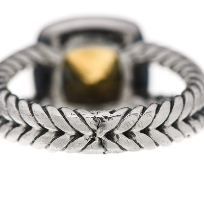David Yurman Sterling Silver Diamond Citrine 7mm Petite Albion Ring 50 5.25 7 of 9