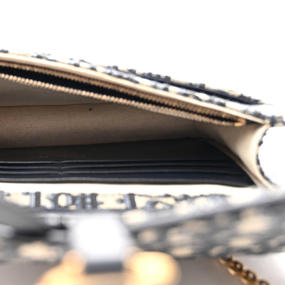 Christian Dior Oblique Saddle Chain Pouch Blue 5 of 11