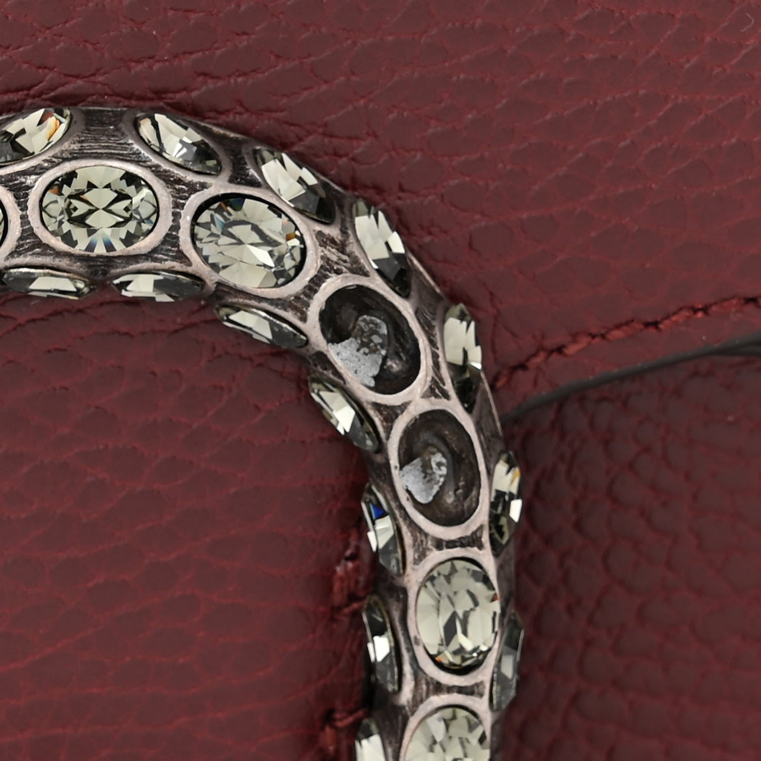 Gucci Dollar Calfskin Crystal Small Dionysus Shoulder Bag Vintage Bordeaux 11 of 12