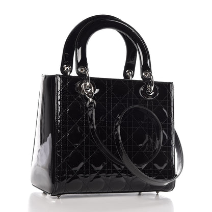 Christian Dior Patent Cannage Medium Lady Dior Black 3 of 7