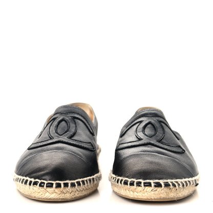 Chanel Lambskin CC Espadrilles 40 38 Black 3 of 10
