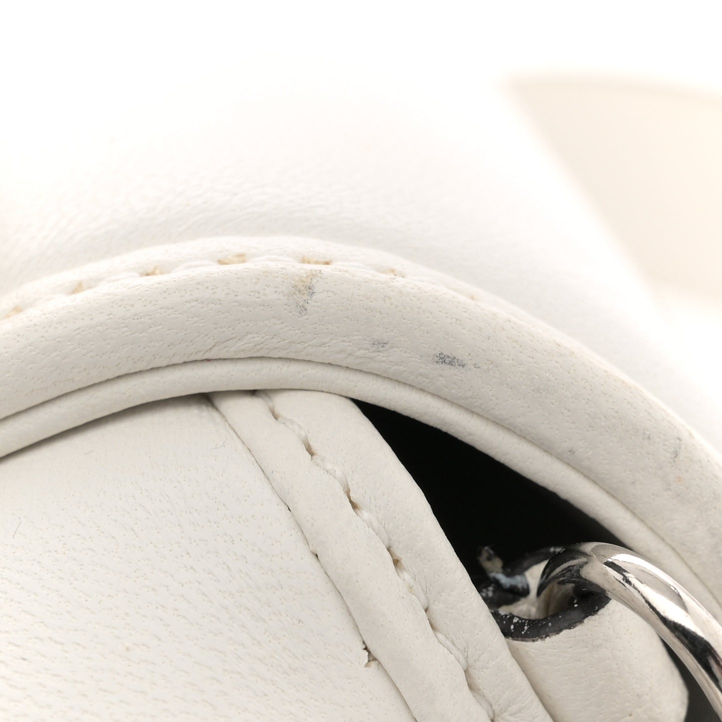 Nappa Vertical Matelasse Medium Maxi Horsebit Chain Shoulder Bag Mystic White