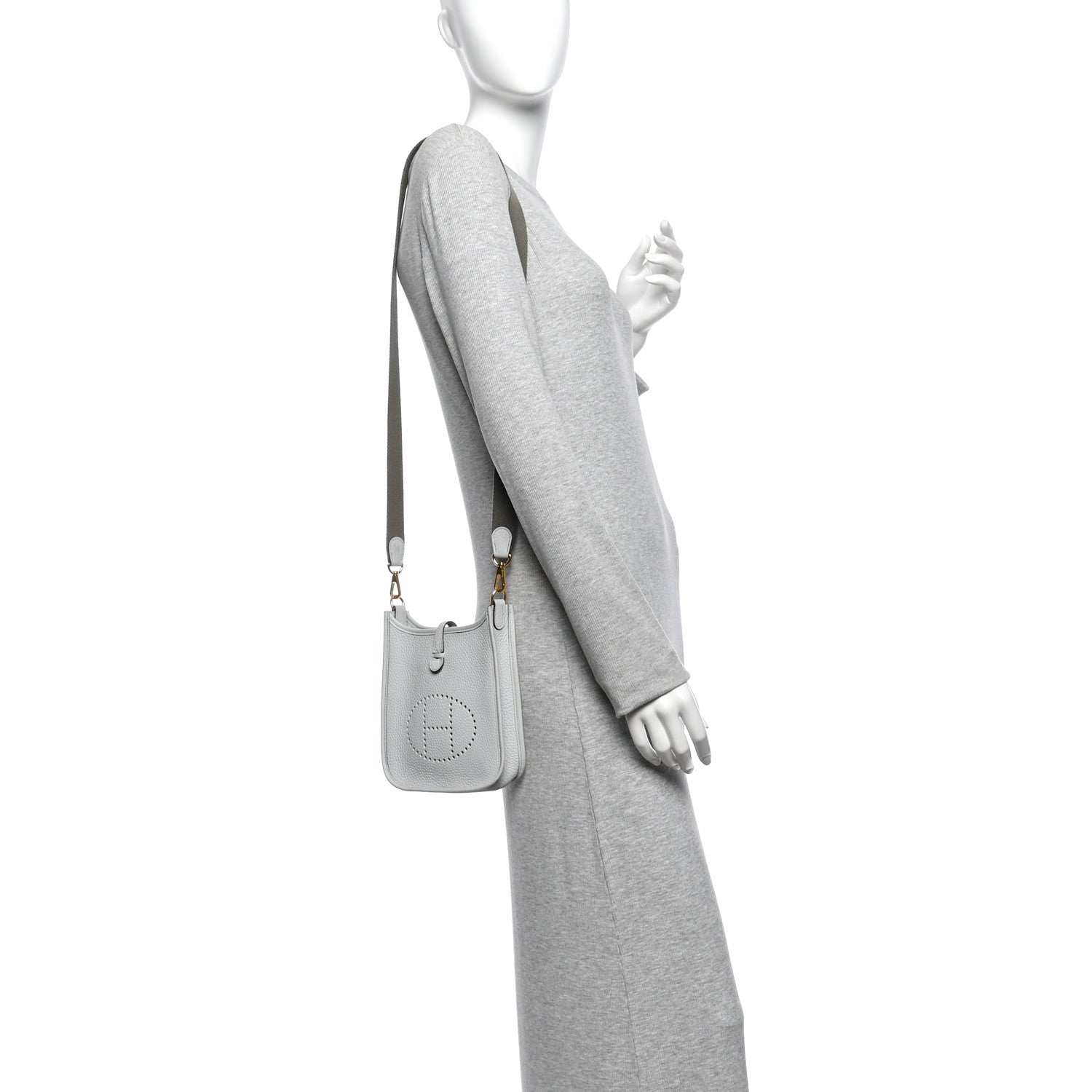 Hermes Taurillon Clemence Evelyne TPM Bleu Pale Gris Etain 2 of 11