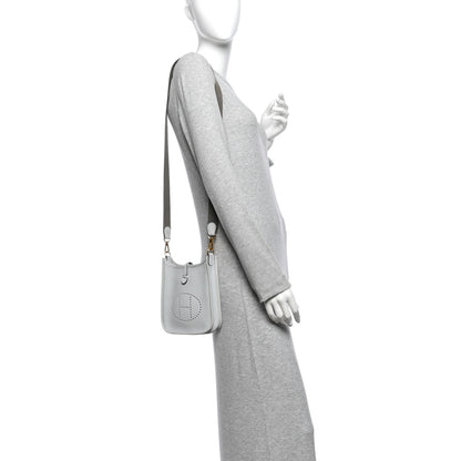 Hermes Taurillon Clemence Evelyne TPM Bleu Pale Gris Etain 2 of 11