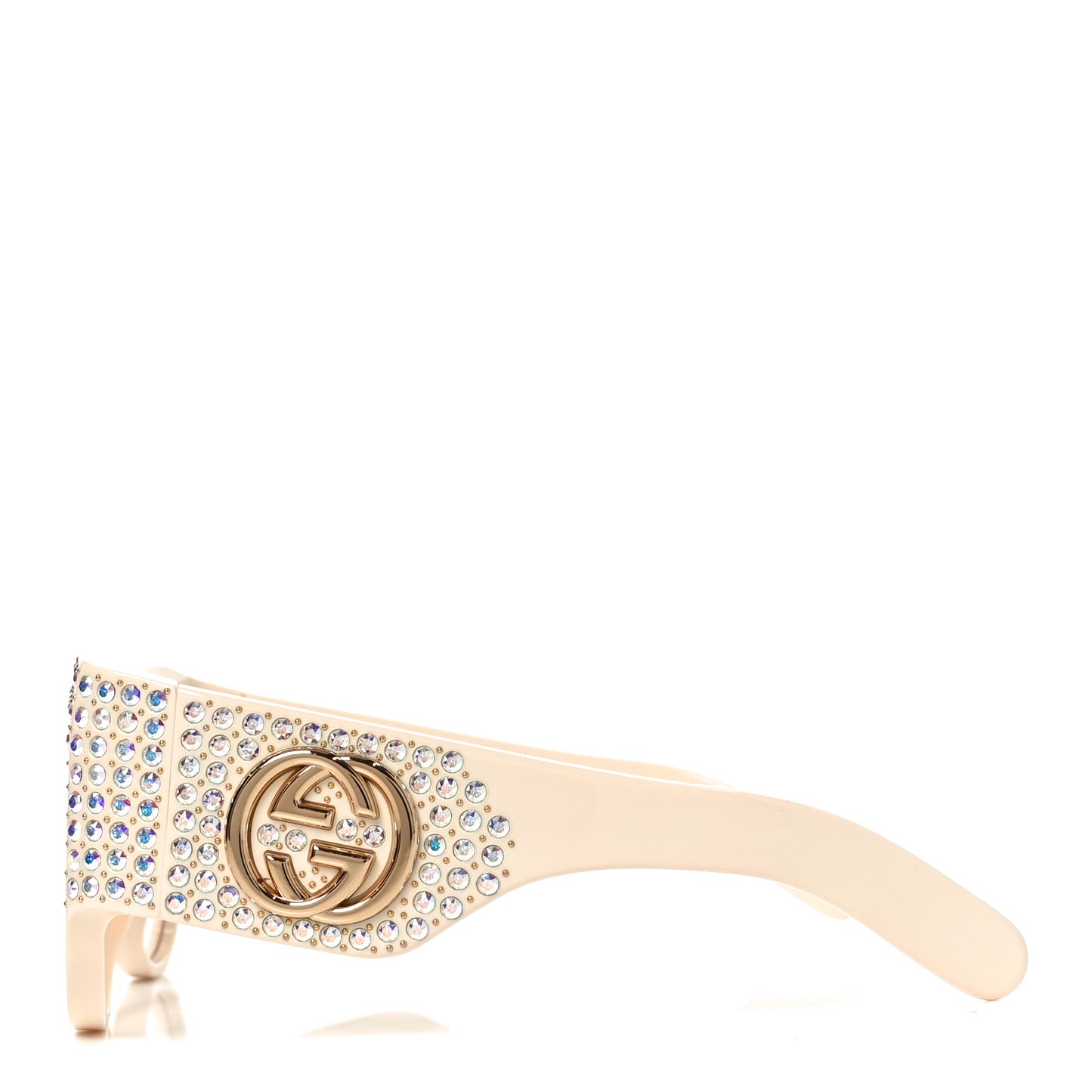 Acetate Crystal Oversize Hollywood Forever Sunglasses GG0144S Ivory