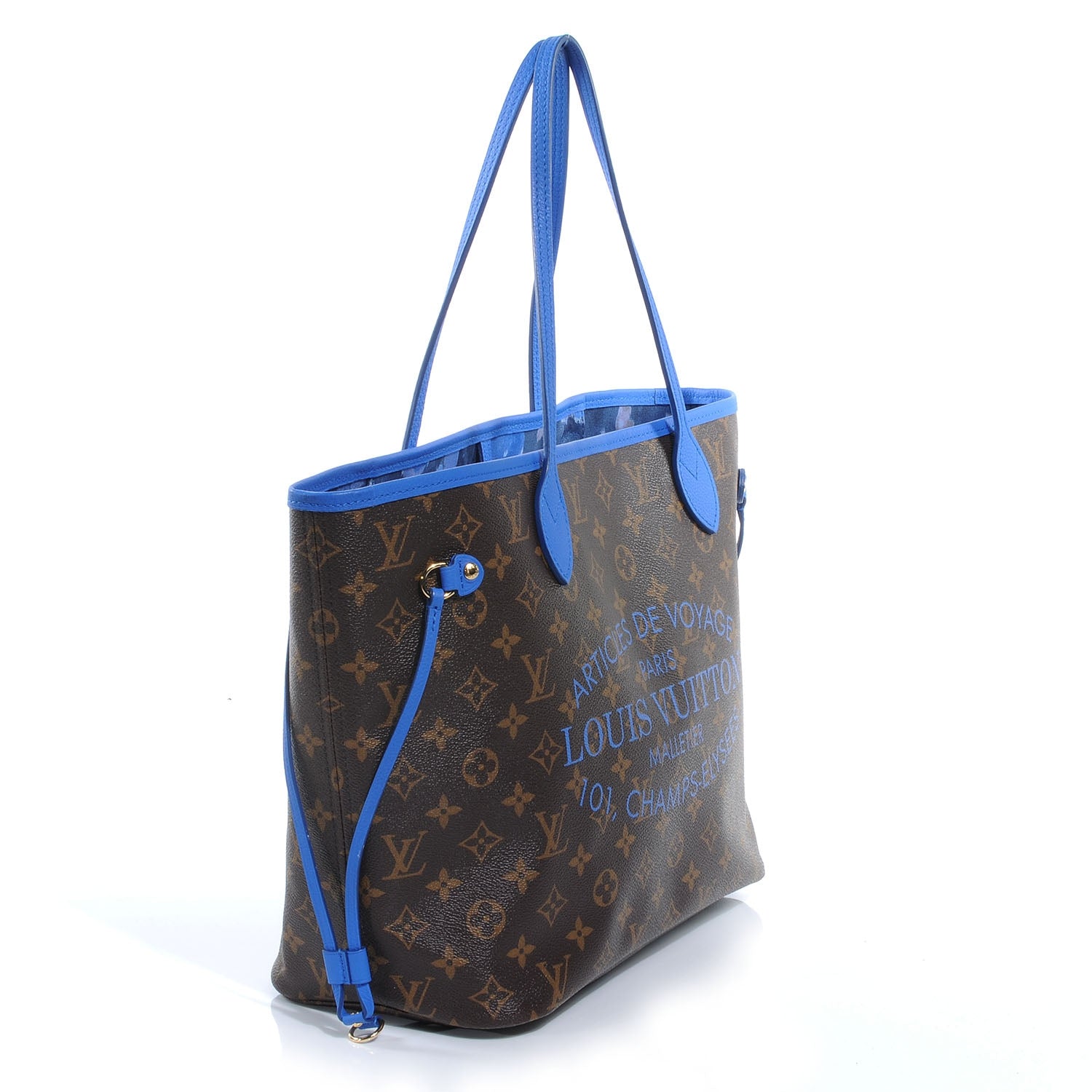Louis Vuitton Monogram Articles de Voyage Ikat Neverfull MM Grand Blue 8 of 9