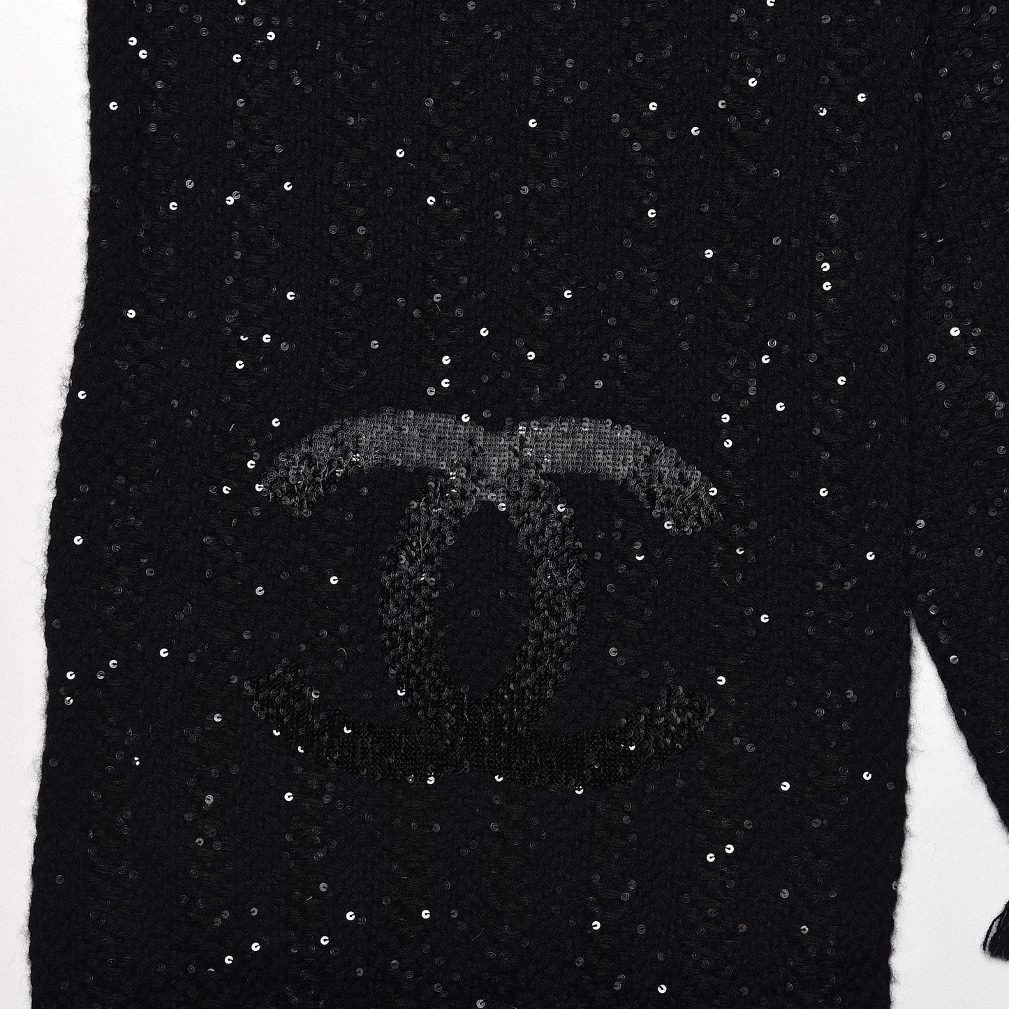Cashmere Silk Sequin CC Scarf Black