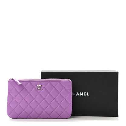 Chanel Lambskin Quilted Zipped Pouch Purple 8 of 8
