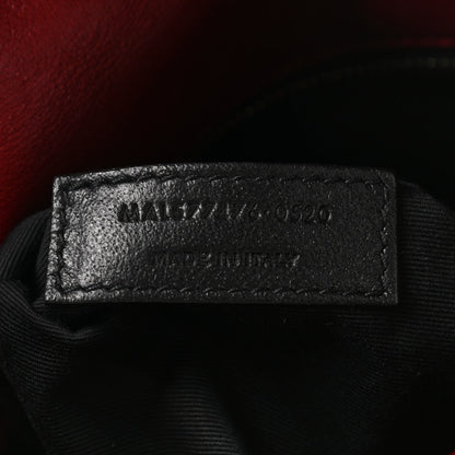 Saint Laurent Lambskin Quilted Small Loulou Puffer Monogram Chain Satchel Red 8 of 12