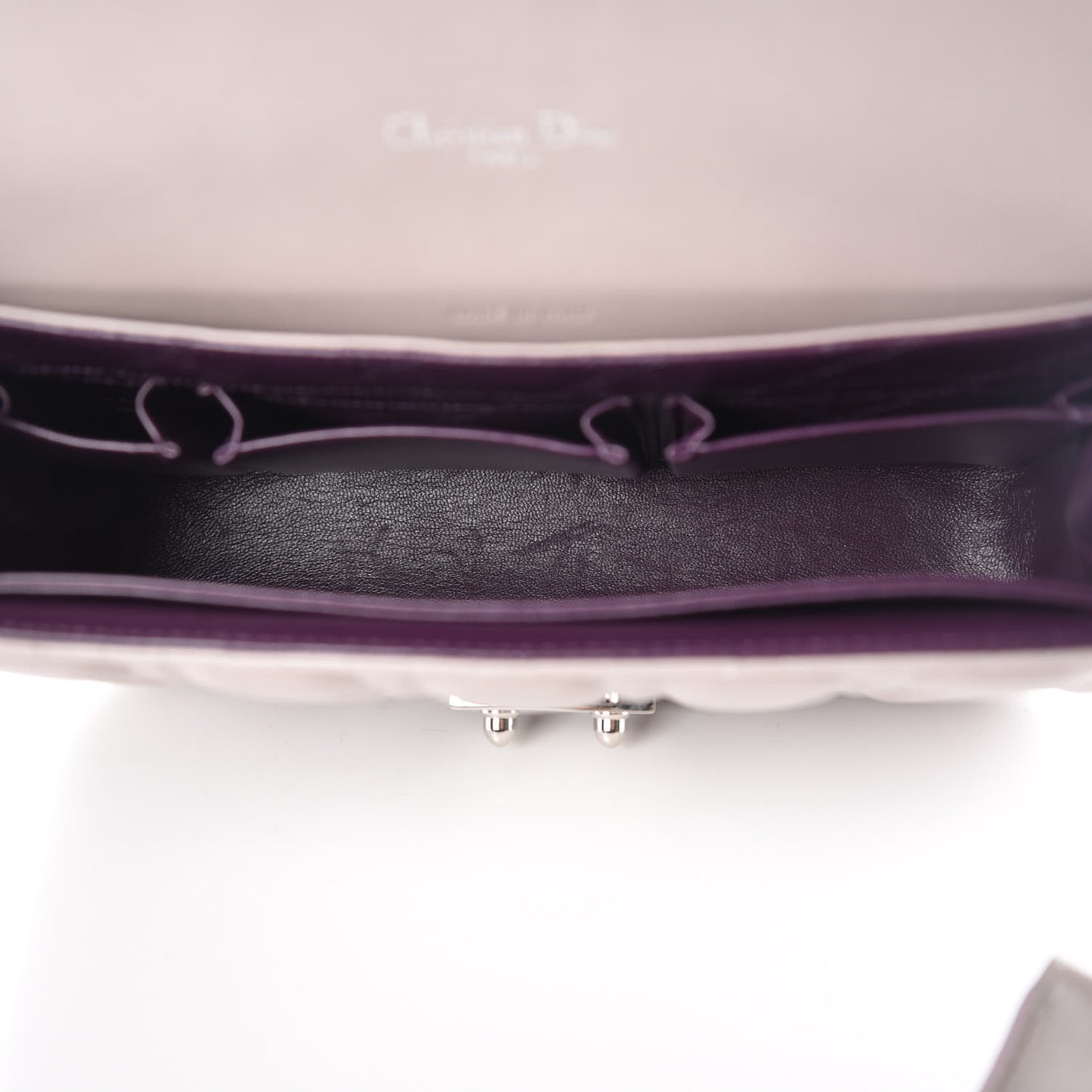 Lambskin Cannage Medium Miss Dior Flap Grey