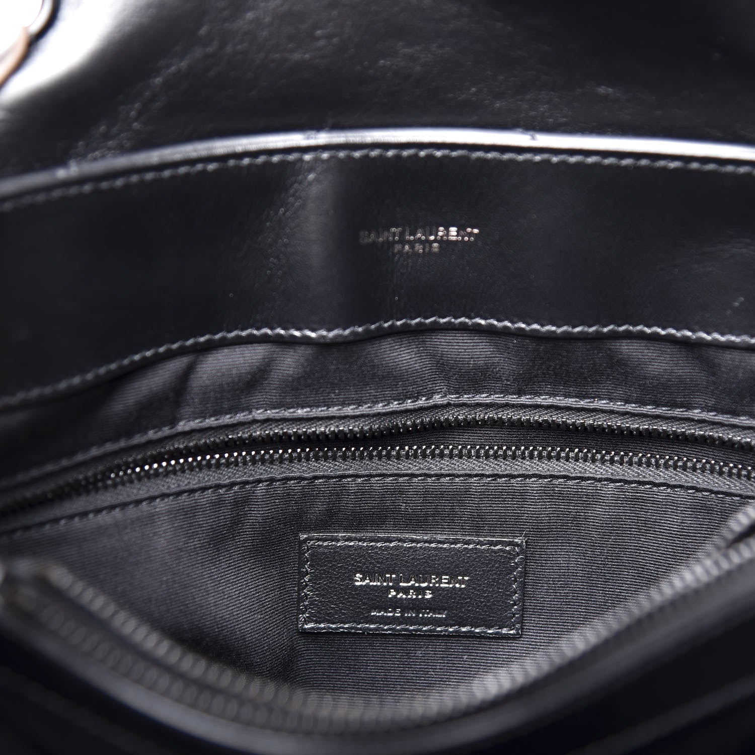 Saint Laurent Calfskin Y Quilted Monogram Medium Loulou Chain Satchel Black 8 of 10